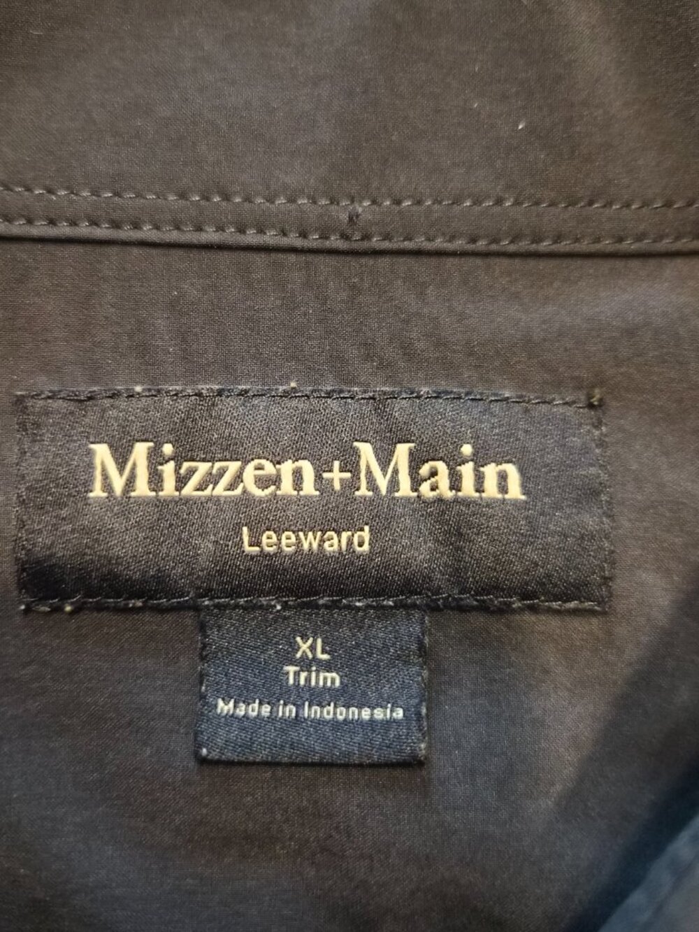 Mizzen + Main Leeward Men Long Sleeve Shirt XL Blue Stretch Trim Fit Oxford G784 - Picture 3 of 10